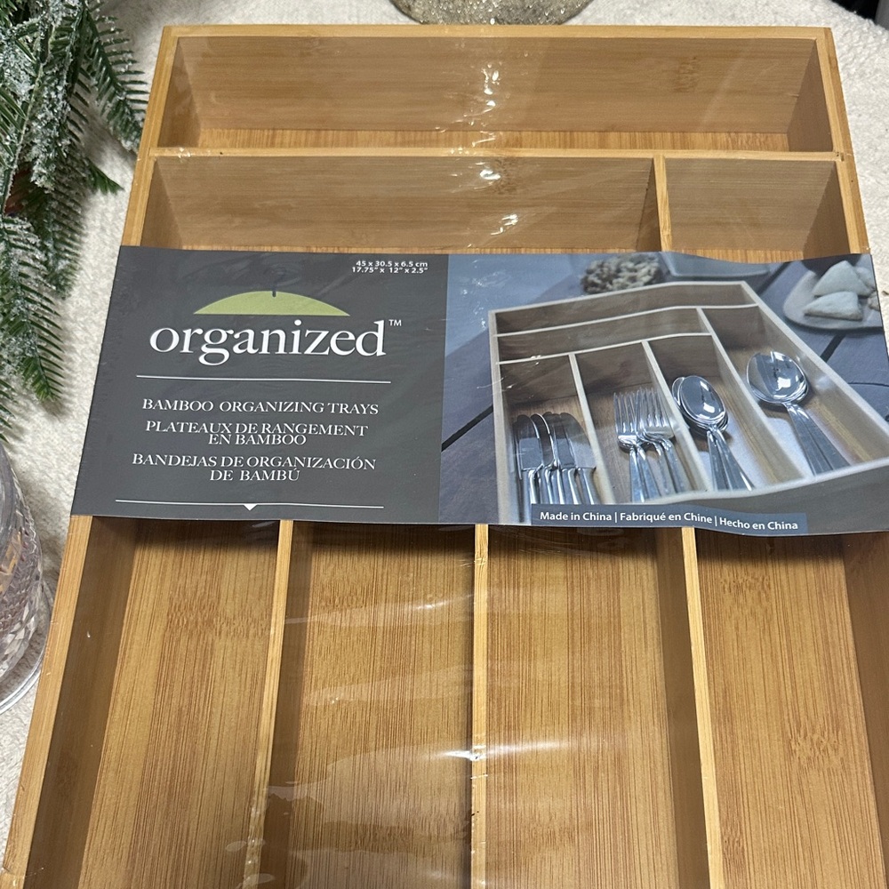 New Bamboo Organizing Tray - Natural